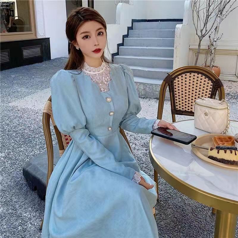 Royal Style Lace Stitching Fairy Autumn Lady Jumpsuits