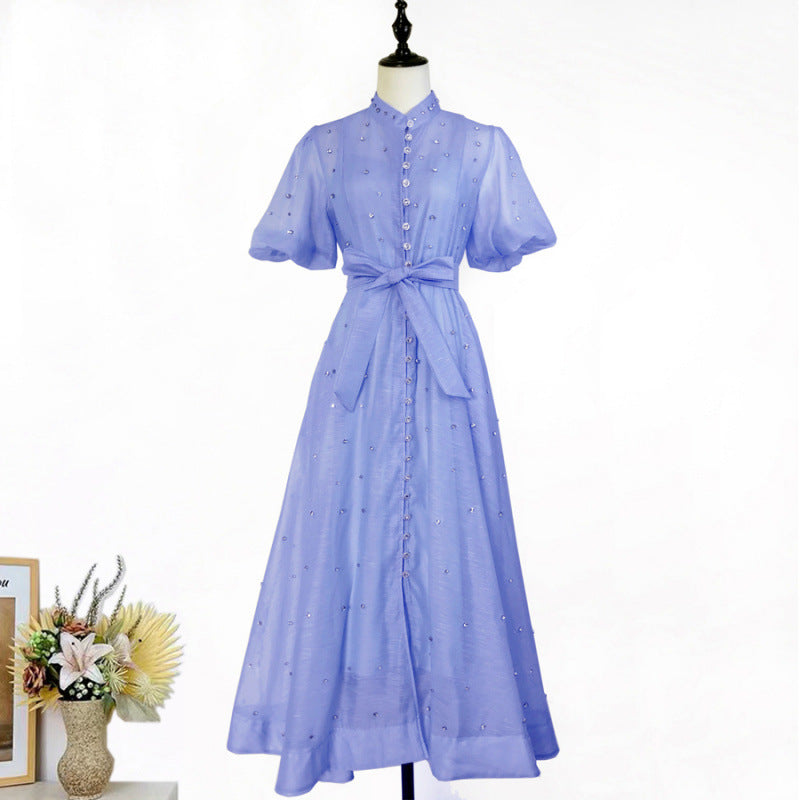 Women's Elegant Lantern Sleeve Single-breasted High Quality Shorts