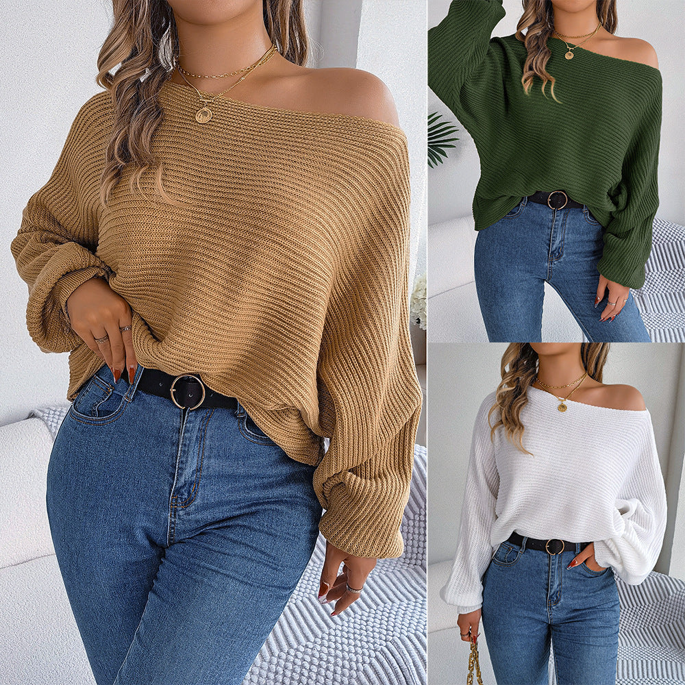 Women's Clearance Casual Loose Solid Color Batwing Sweater