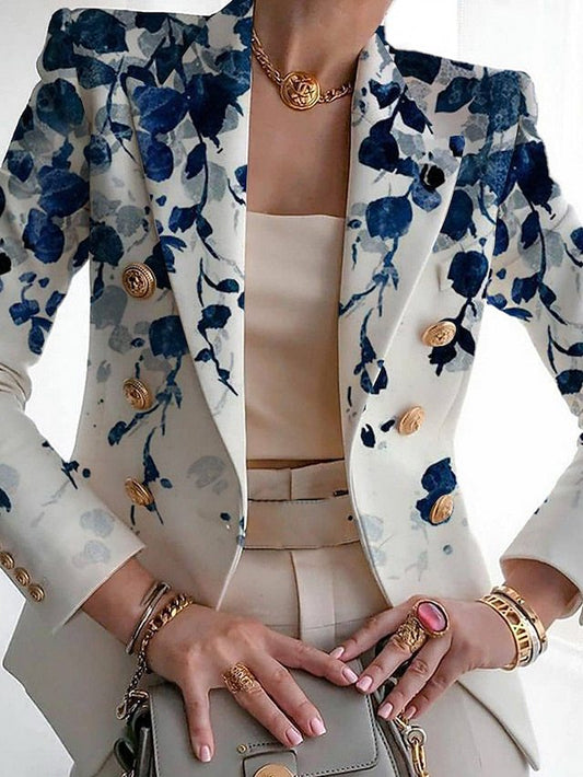 Women's Autumn Fashion Printed Slim Fit Small Blazers