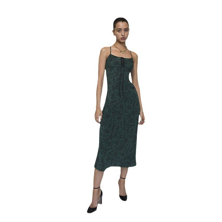 Women's Mulberry Silk Printing Slip Dress Summer Dresses