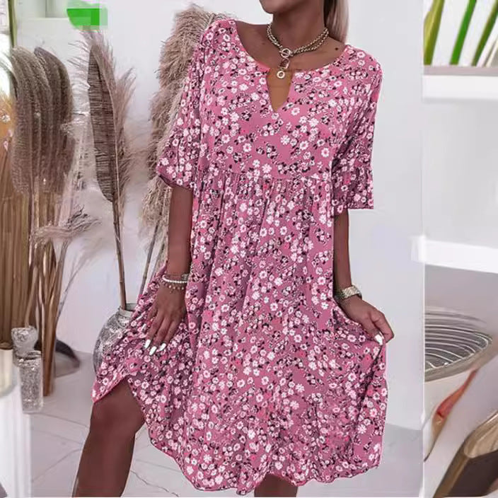 Charming Summer Fashion Flower Printed Dress Dresses