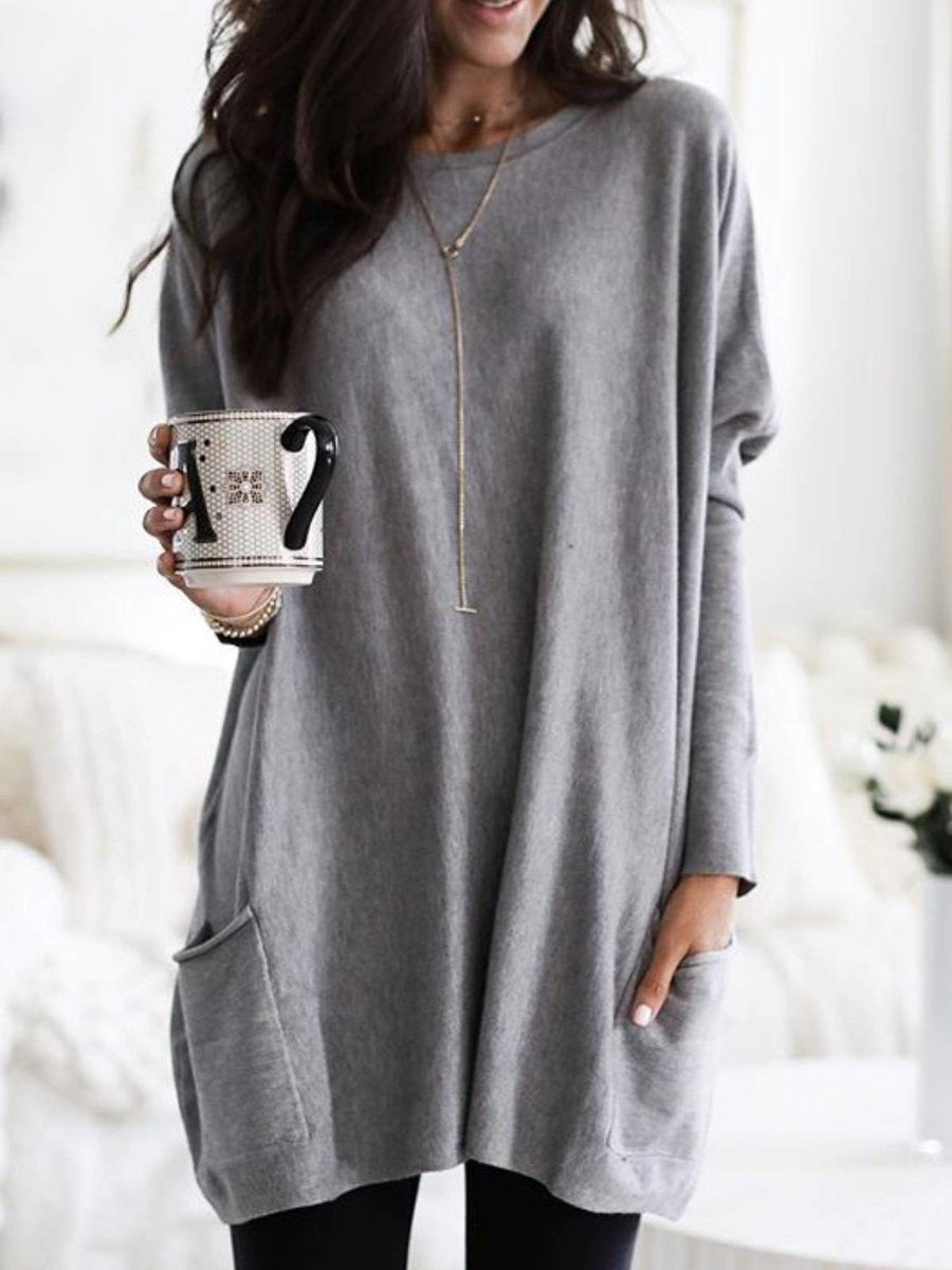 Women's Autumn Long Sleeve Casual Pocket T-shirt Blouses
