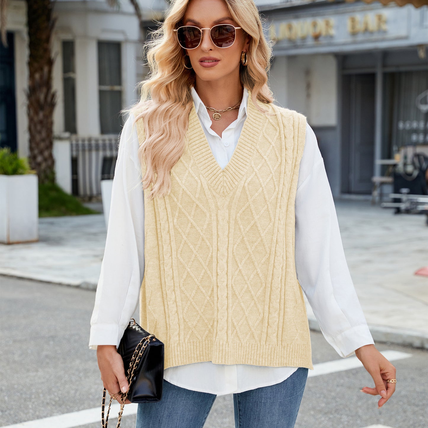 Versatile Glamorous Women's Loose Outer Waistcoat Sweaters