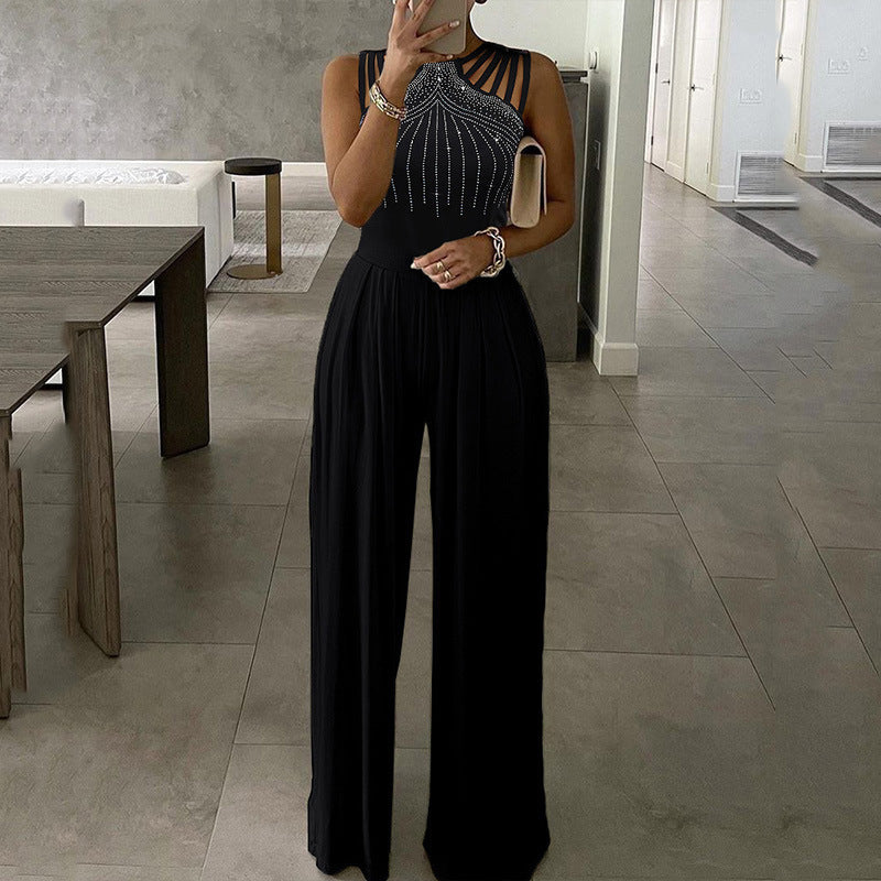 Women's Casual Trousers Summer Slim Solid Color Jumpsuits