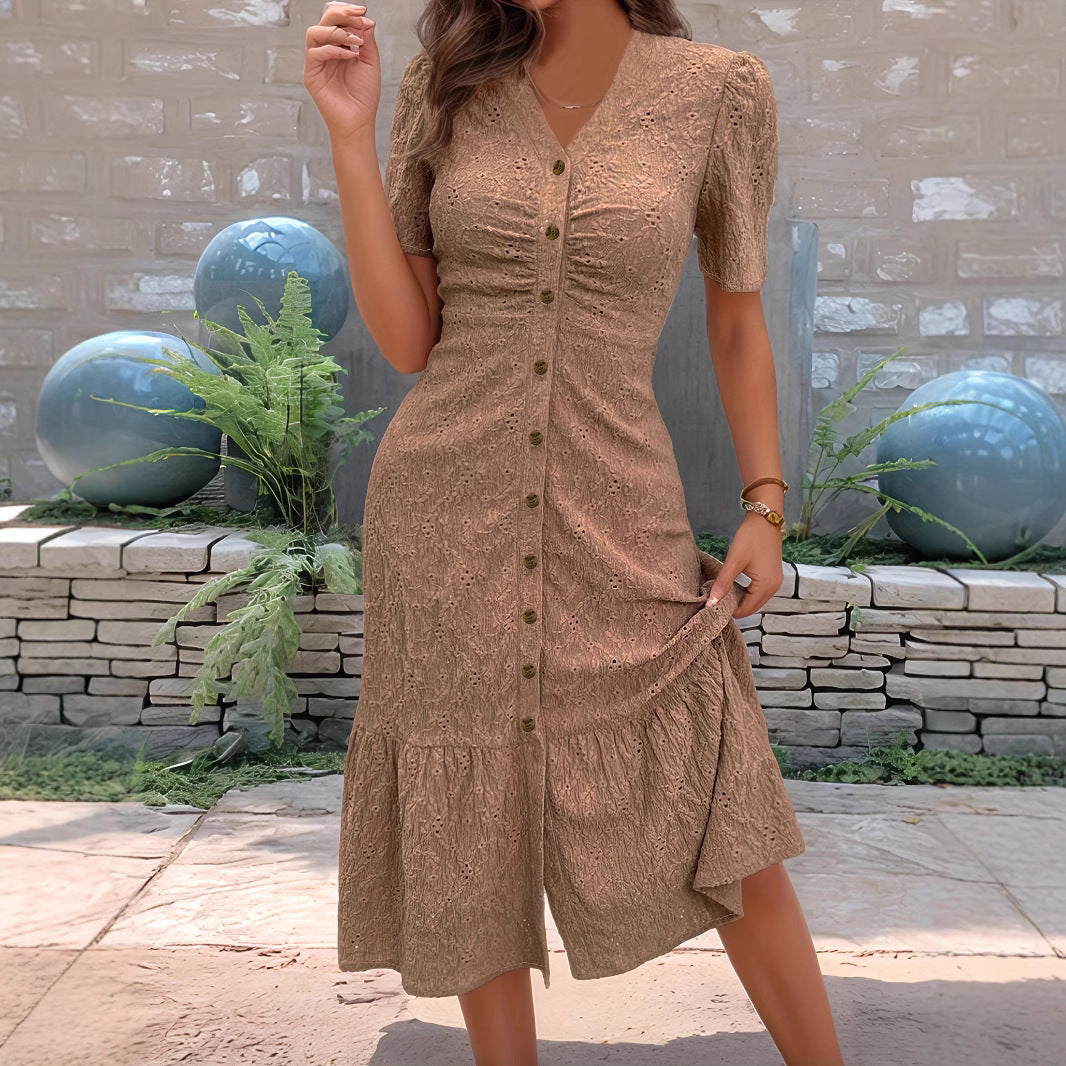 Women's Summer Peter Pan Collar Sleeve Solid Color Shorts