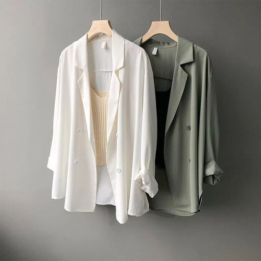 Women's Thin British Style Loose Korean Sun Blazers