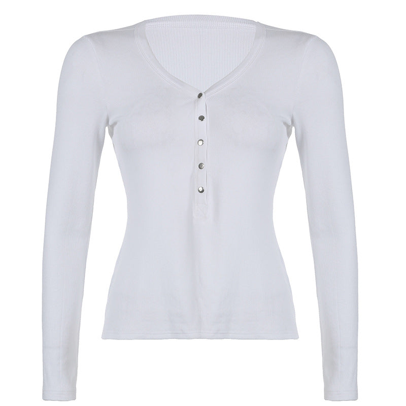 Breasted Lazy Casual Knitted Solid Color Hot Tops