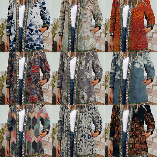 Women's Beautiful Retro Ethnic Print Clothes Cardigans
