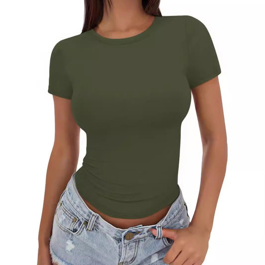 Women's Summer Basic T-shirt Slim Fit Skinny Blouses