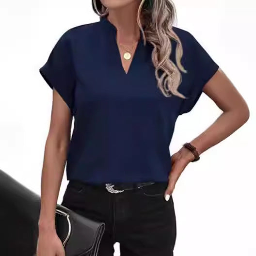 Women's Summer Simple Fashion Sleeve Linen Shirt Blouses