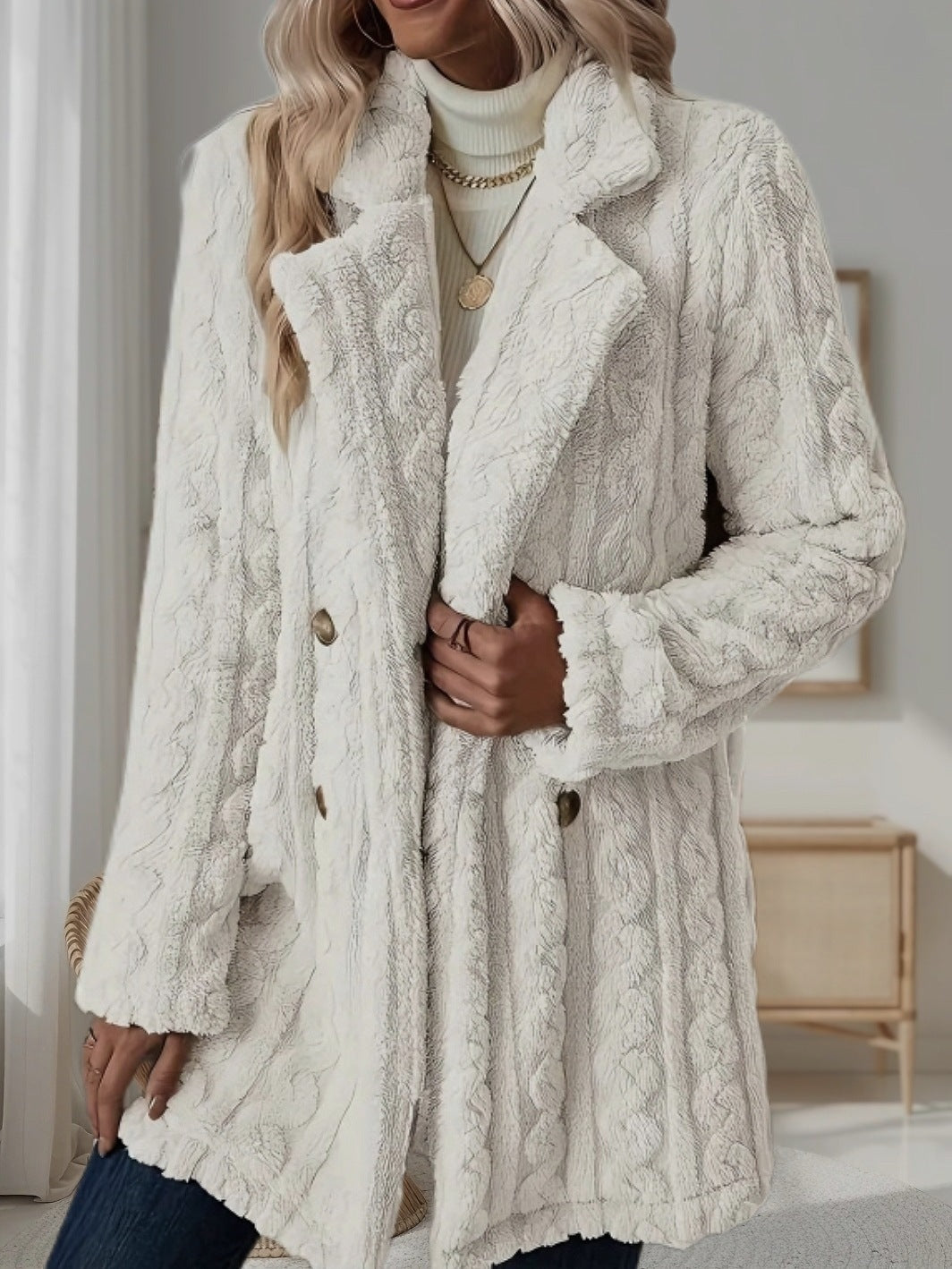 Women's Plush Comfort Casual Warm Collar Double Coats