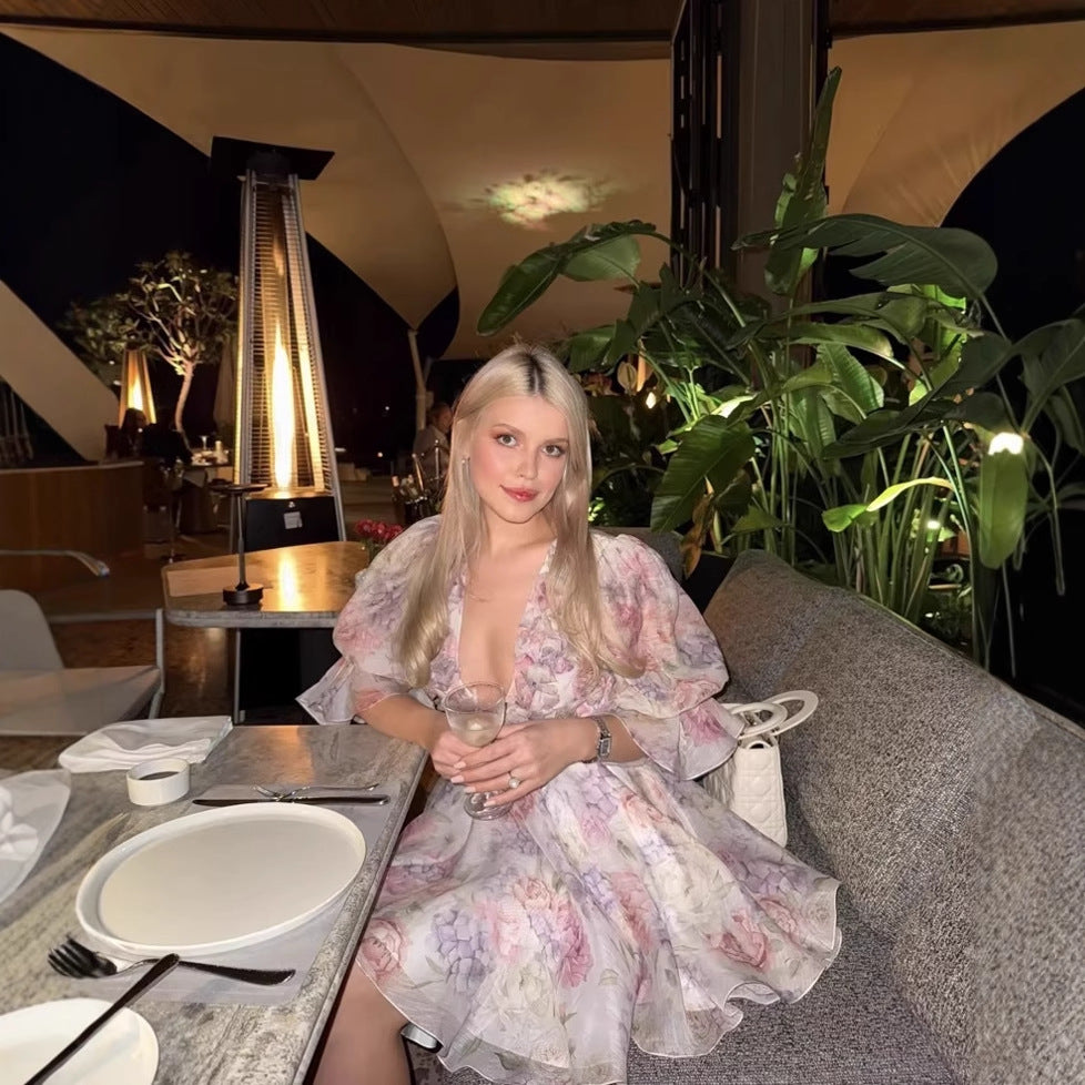 Women's Three-dimensional Petals Decorative Waist Princess Dress Dresses