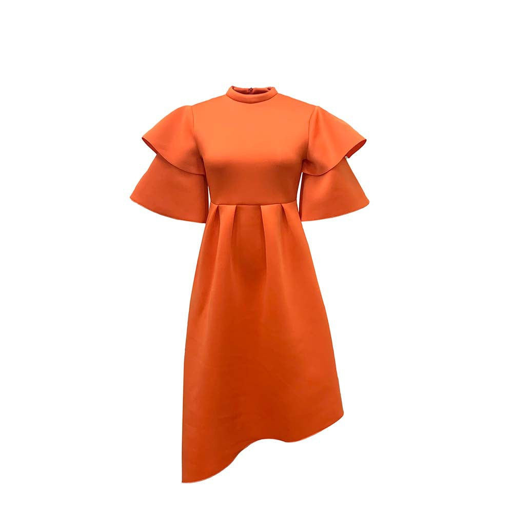 Women's Double Half Turtleneck Solid Color Wide Hem Plus Size