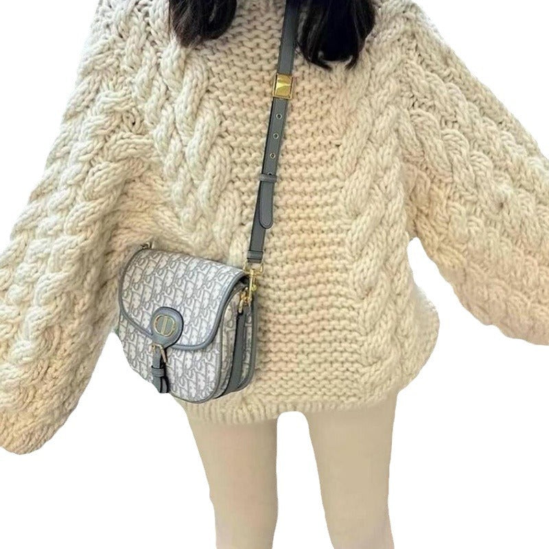 Fashion Temperament Crew Neck Bell Sleeve Sweaters