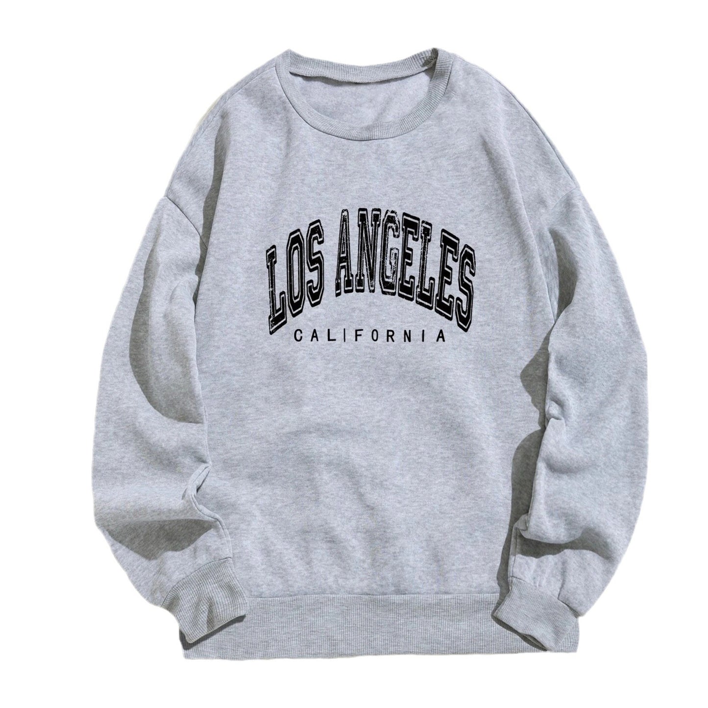 Women's Simple Letter Crew Neck Temperament Pure Color Korean Style Thin Sweaters