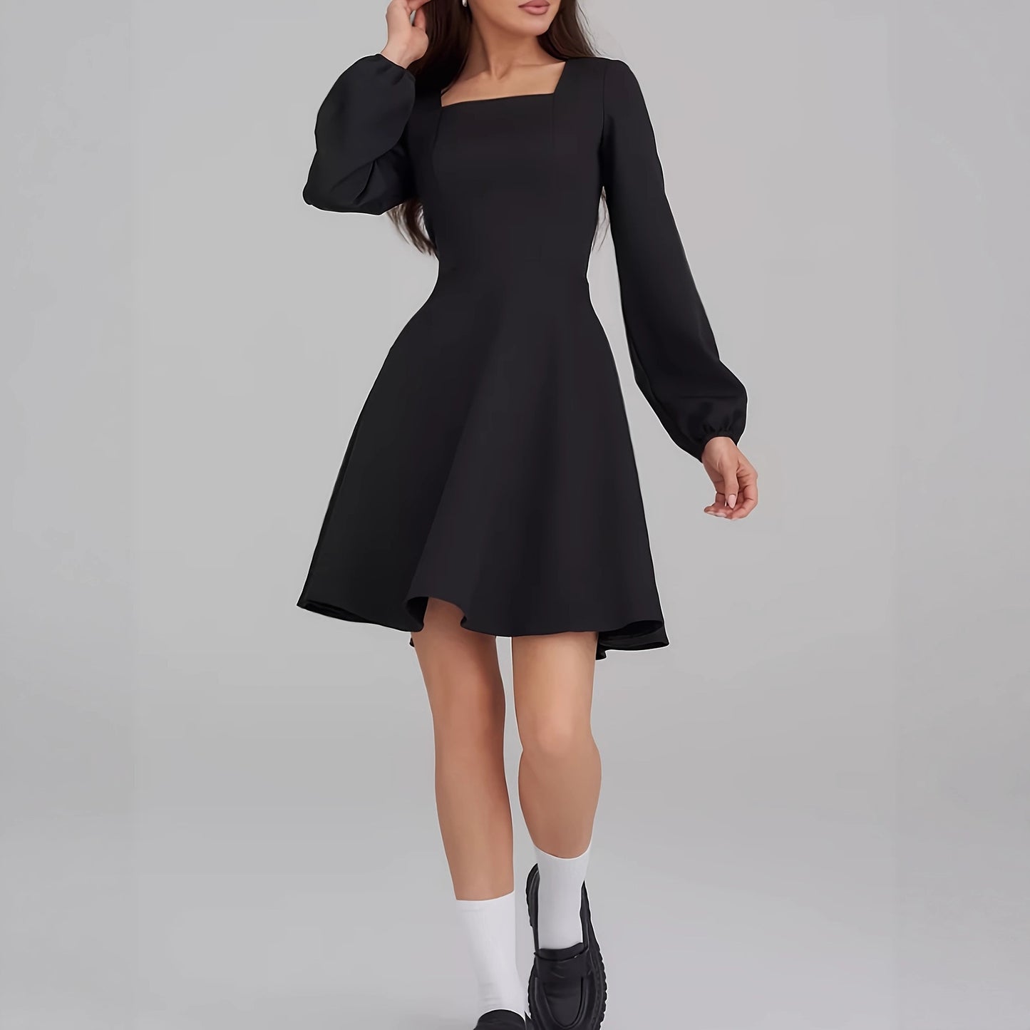 Women's Slimming A- Line Black Temperament Long Skirts