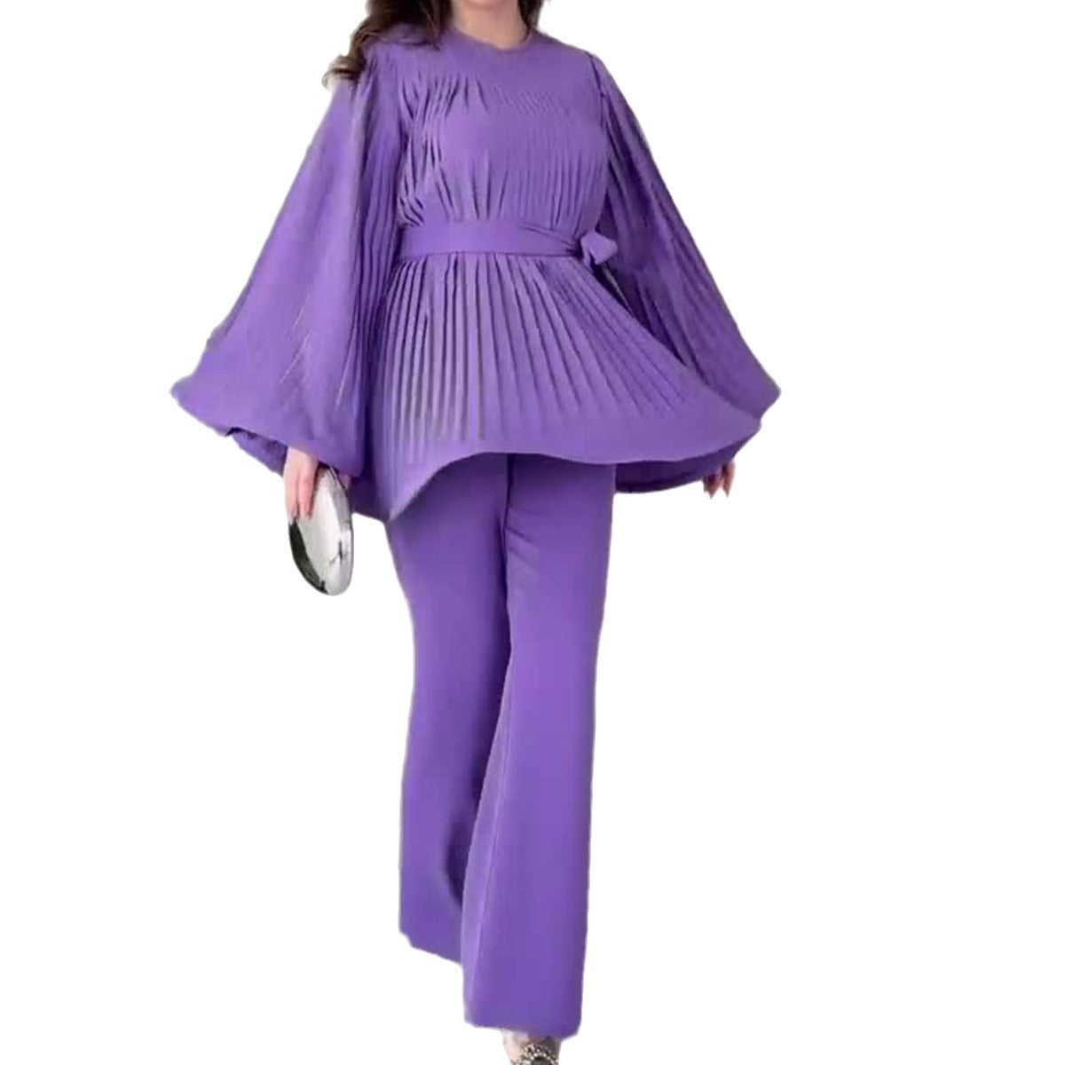 Women's Spring Pleated Design Fashionable Temperament Baggy Pants