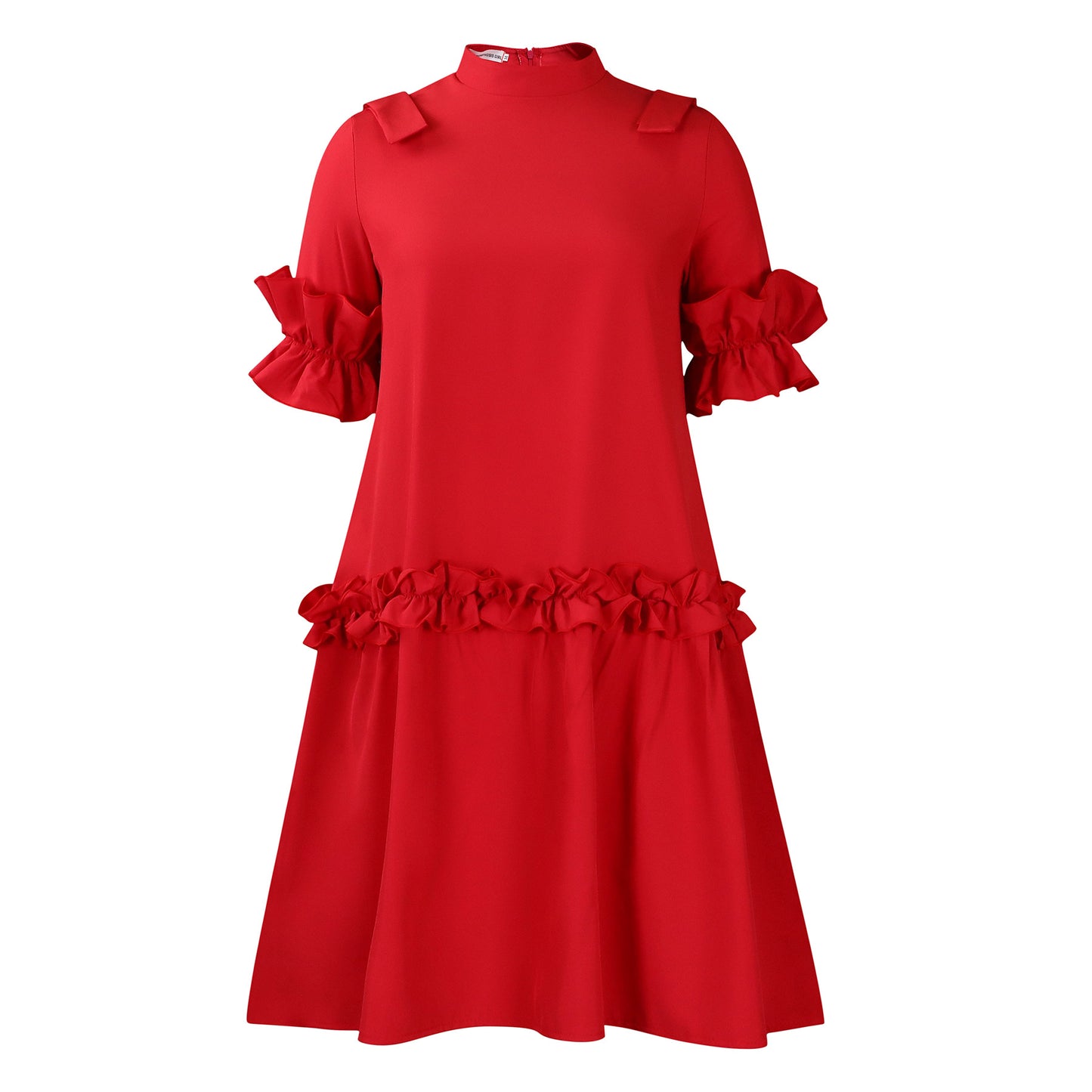 Women's Fashion Solid Color Style Wooden Ear A- Dress