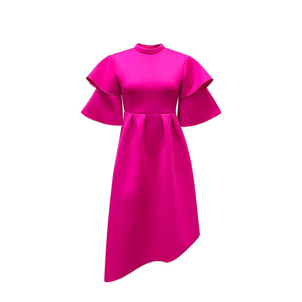 Women's Double Half Turtleneck Solid Color Wide Hem Plus Size