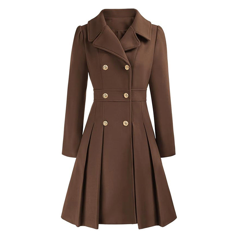 Women's Trench Lapel Double Breasted Pocket A- Coats
