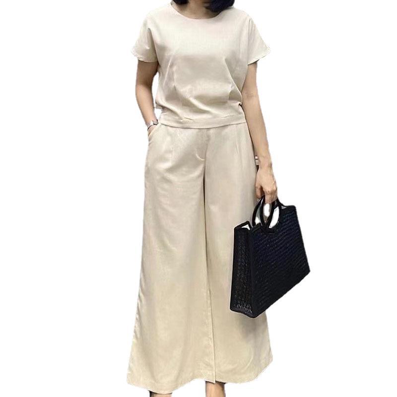 Women's Large Loose Short-sleeved Trousers Two-piece Set Fashion Casual Suit