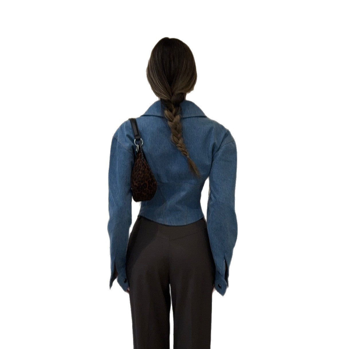 Lapel Denim Waist Slimming Temperament Wild Jackets