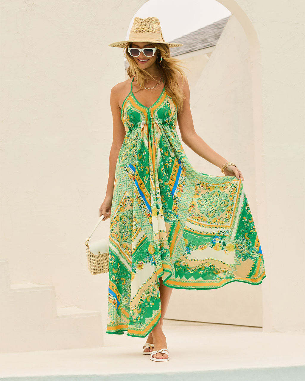 Women's Floral Print Fairy Long Elegant Large Dress