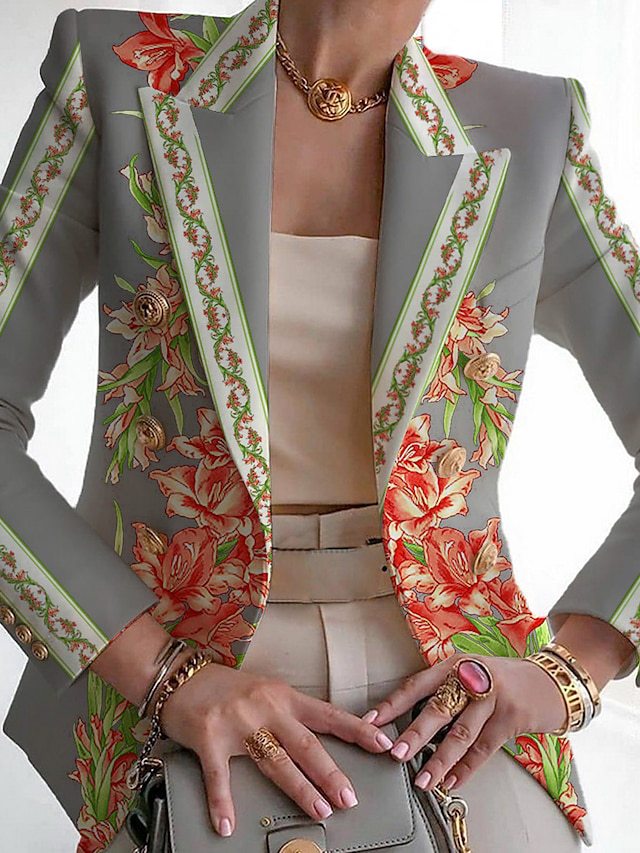Women's Autumn Fashion Printed Slim Fit Small Blazers