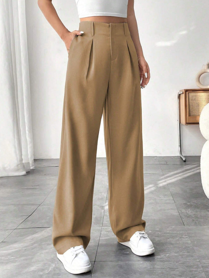 High Waist Wide Leg Versatile Casual Pants