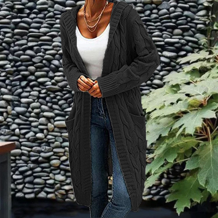 Women's Twist Braid Idle Style Mid-length Sweaters