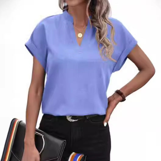 Women's Summer Simple Fashion Sleeve Linen Shirt Blouses
