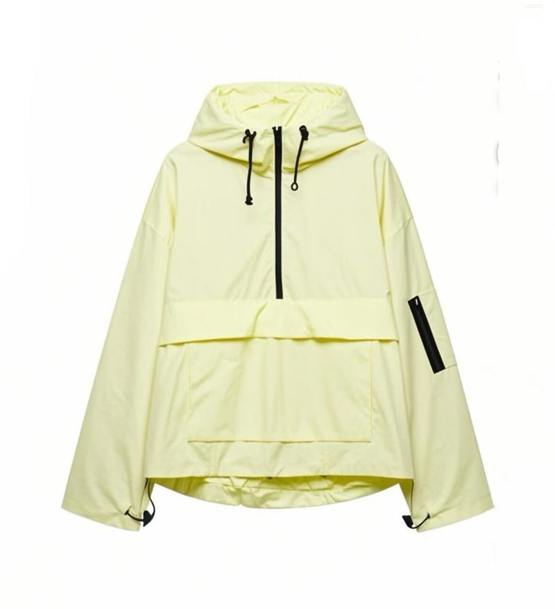 Women's Fashion Solid Color Hooded Long-sleeved Casual Jackets