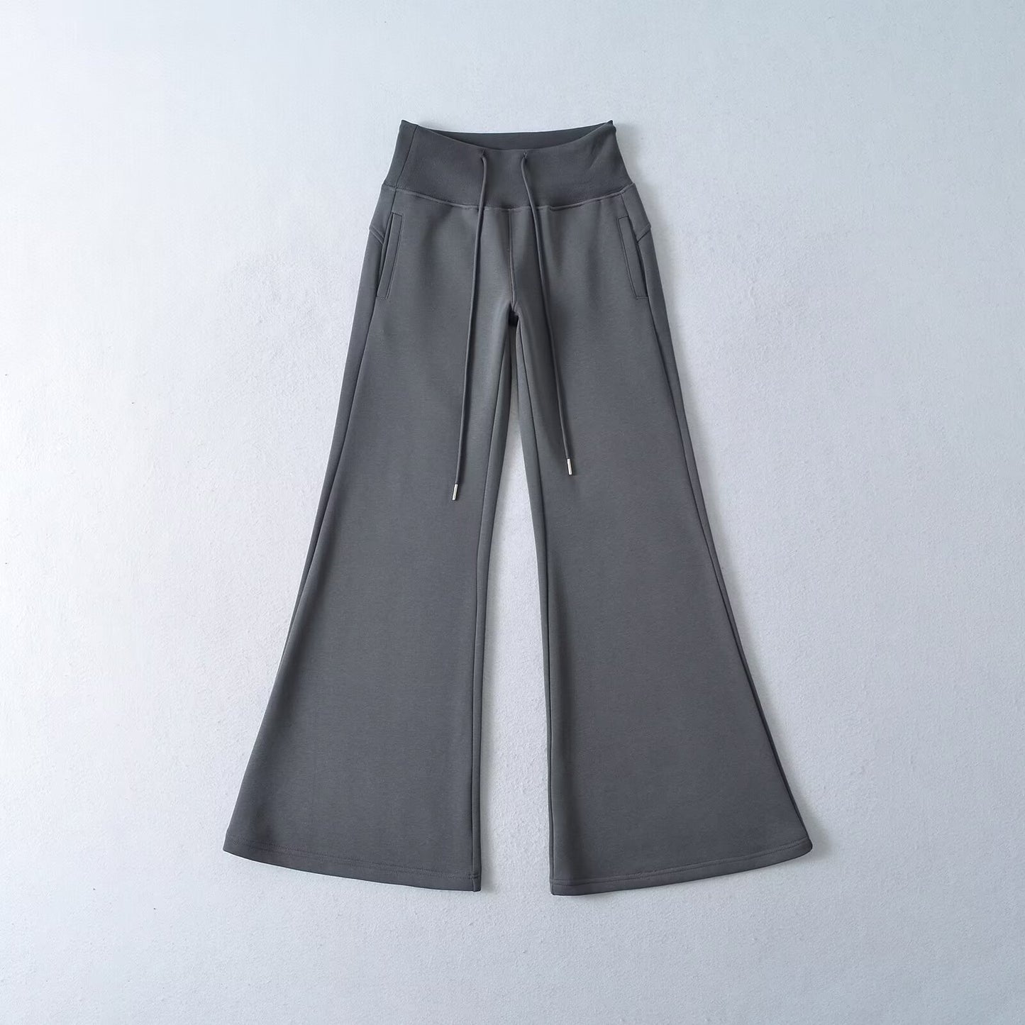 Women's Hot Drawstring Low Waist Fleece-lined Flared Pants