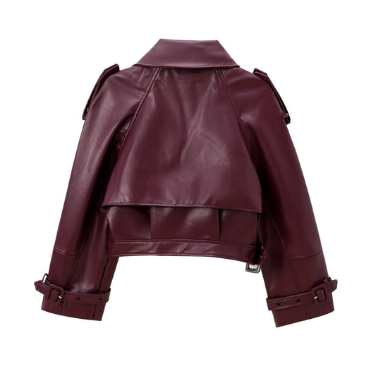 Women's Model Style Profile Shoulder Motorcycle Leather Jackets