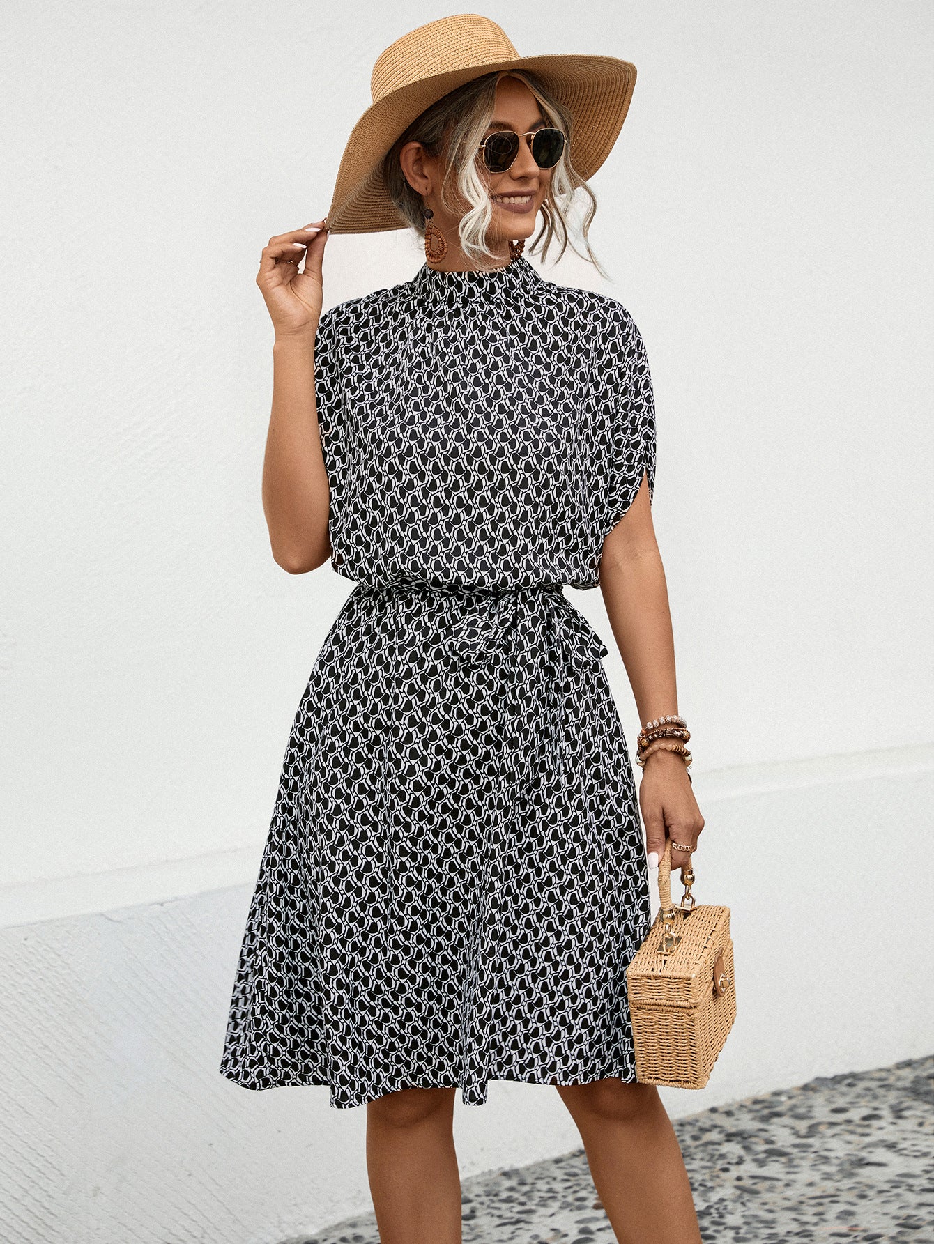 Elegant Classy Beautiful Women's Printed Sleeve Dress