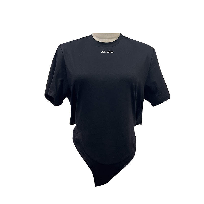 Women's Summer Fashion Comfort Casual Temperament Midriff Outfit Round Blouses