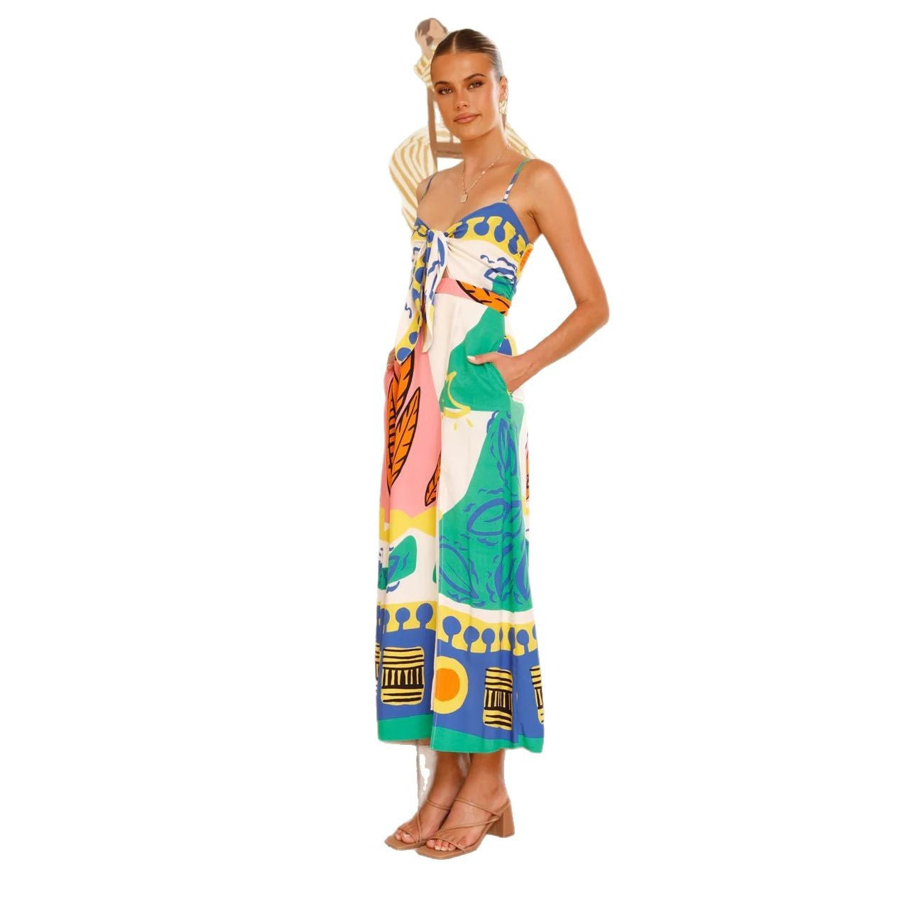 Comfortable Casual Sexy Bow Sleeveless Split Dress