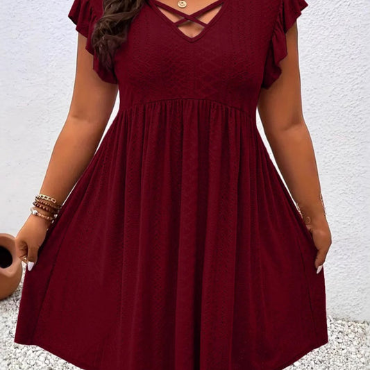 Women's Ruffle Sleeve Large Loose Slimming Hollow Skirts