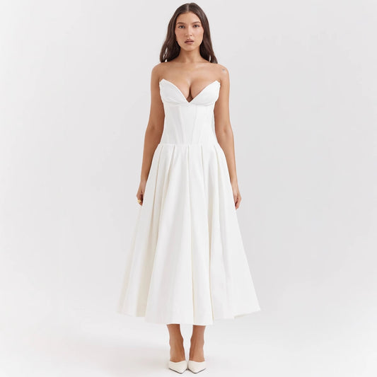 Women's Spring Dress Sexy Hot Sleeveless Mid-length Dresses