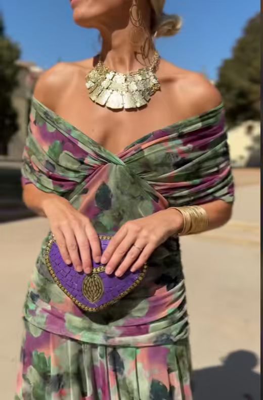 Women's Trendy Chiffon Printed Tube Dress Dresses