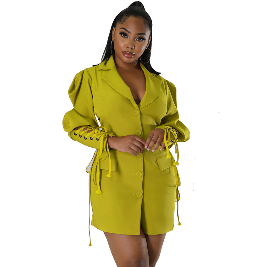 Women's Winter Solid Color Fashion Lapel Long Coats