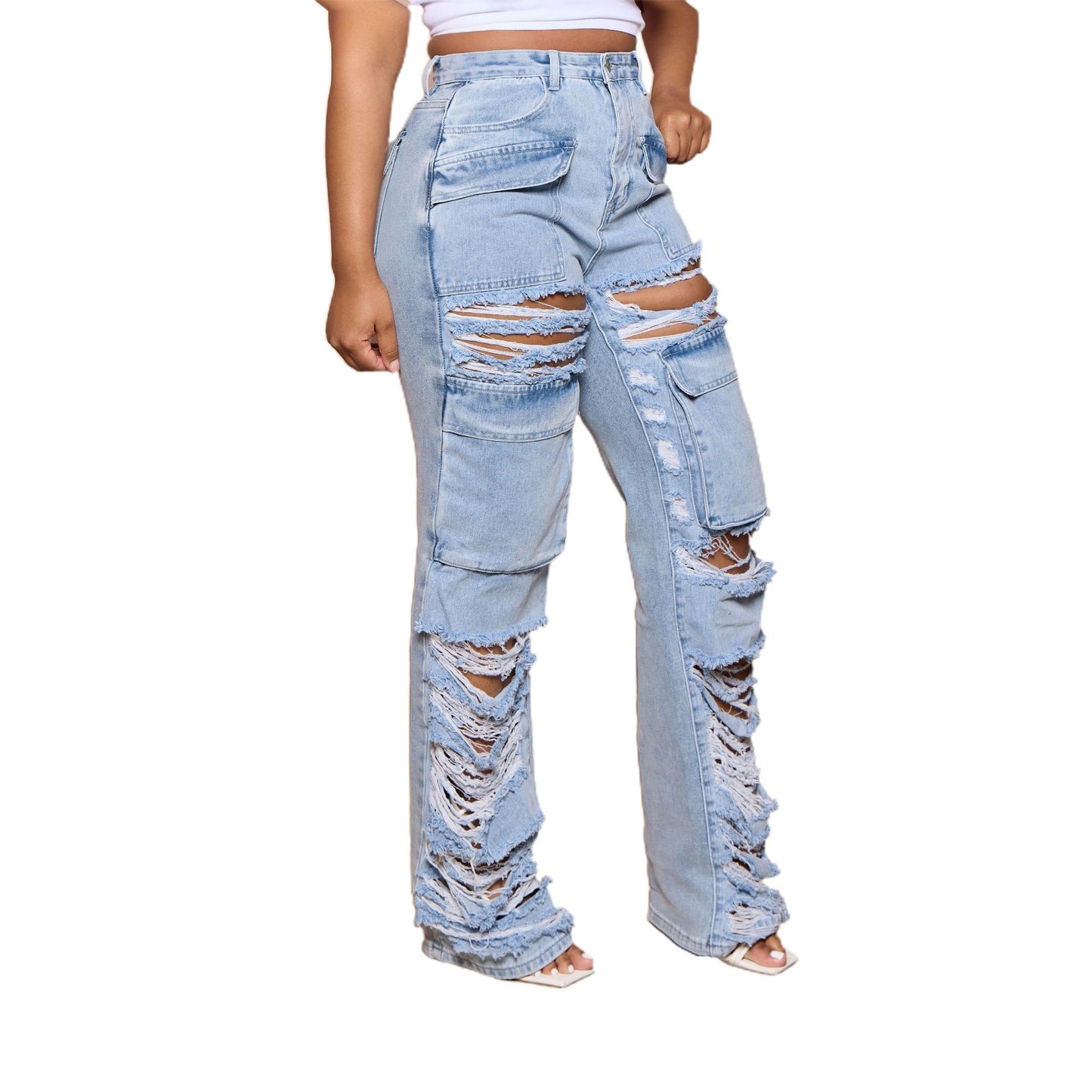 Women's Summer Loose High Waist Wide Leg Jeans