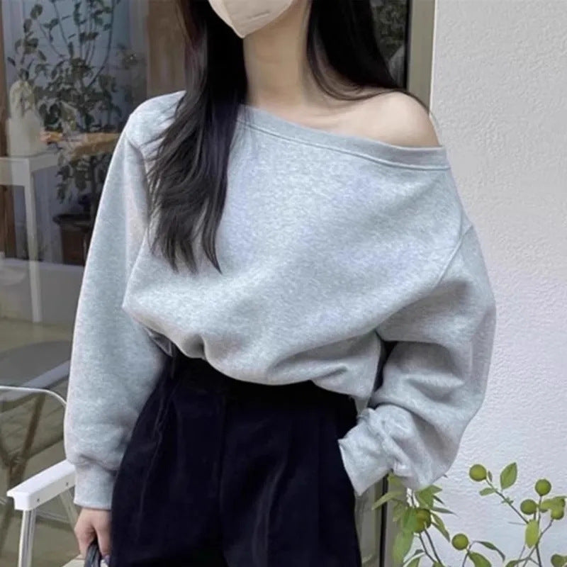 Women's Solid Color Hoodie Elegant Loose Casual Women's Sweater, Sweater