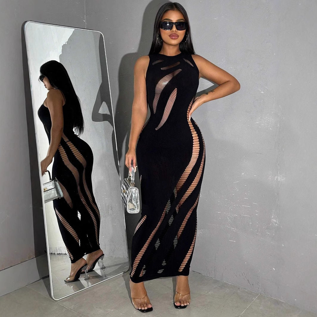 Women's Sleeveless Hollow Sexy Hot Fashion Hip Dress