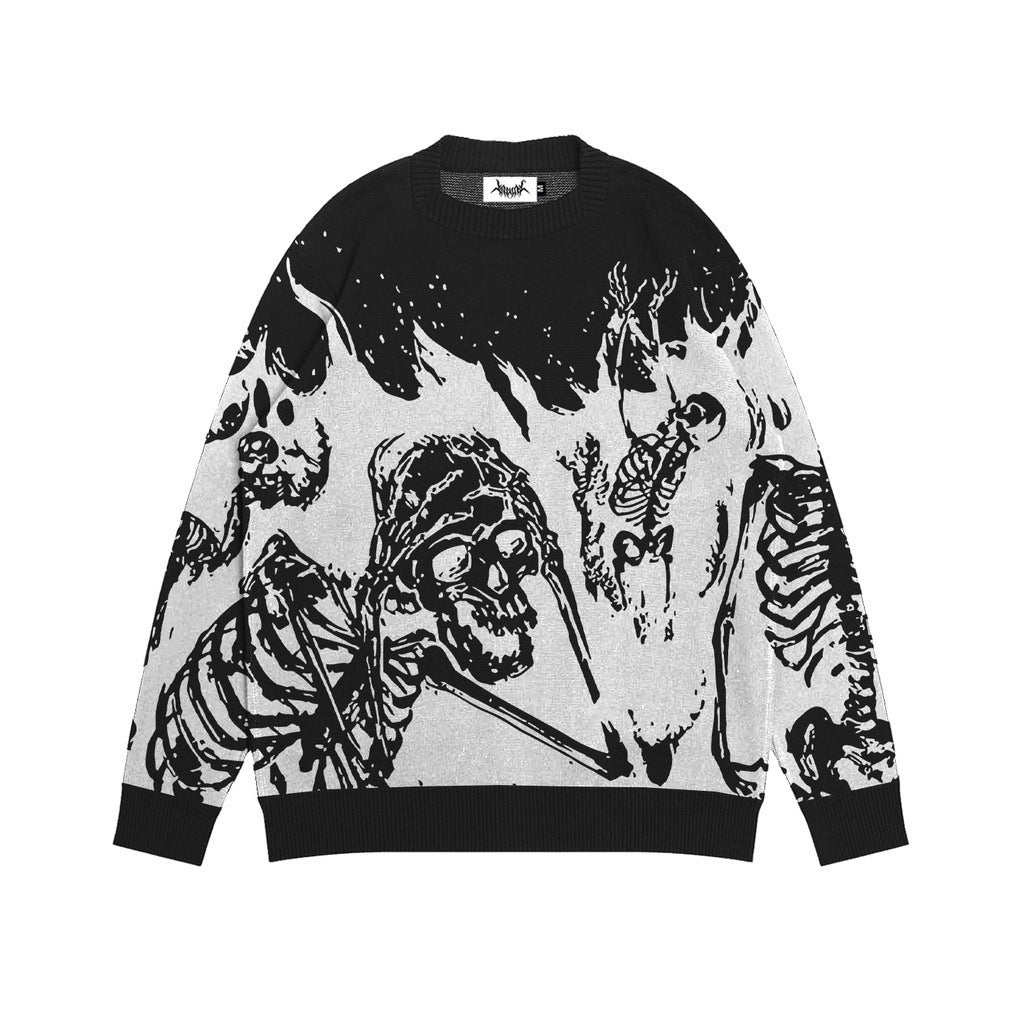Fashion Round Neck Pullover Print Long Sweaters