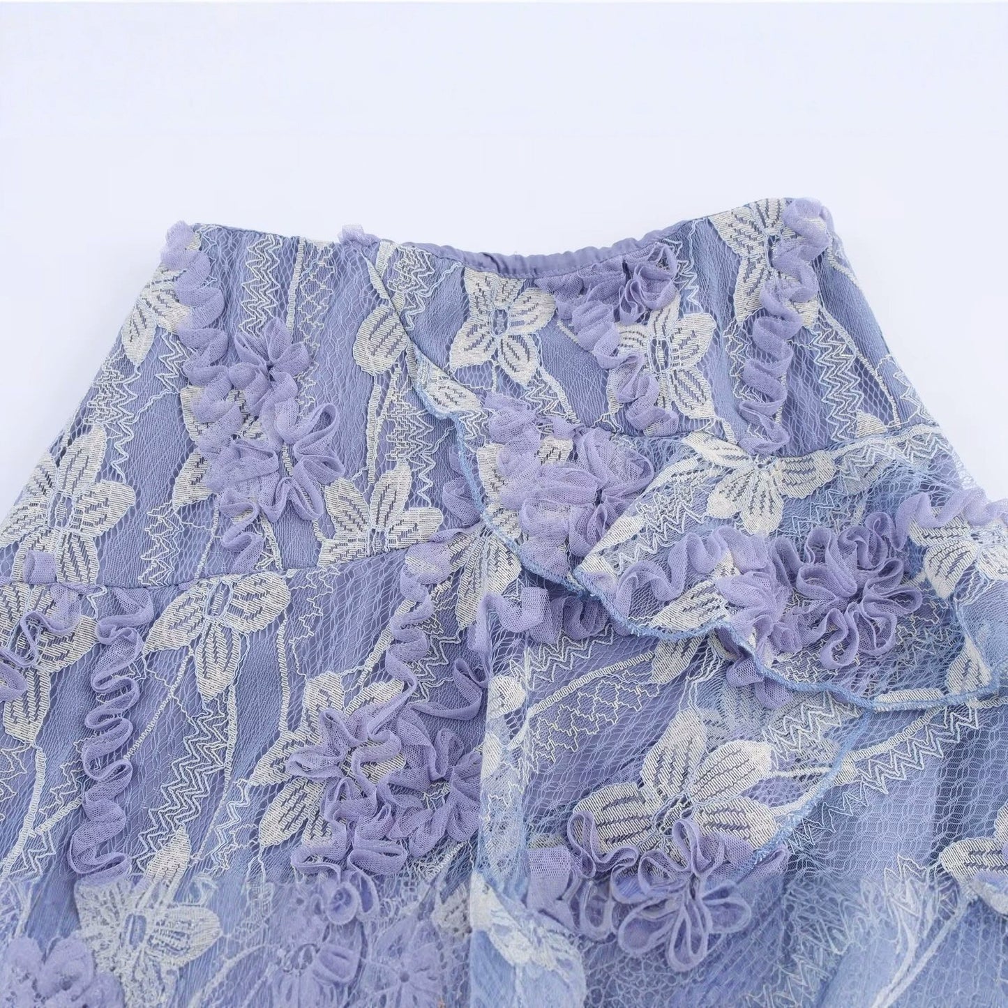 Women's Summer Mid-length Temperament Mesh Laminated Skirts
