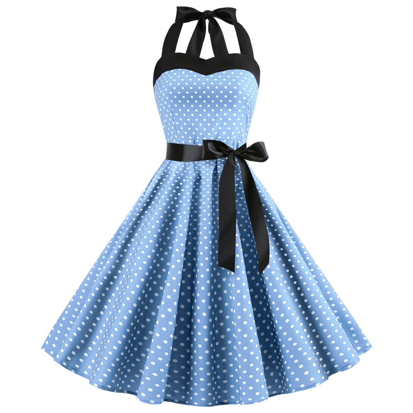 Polka Dot Strap Retro Sexy Bandeau Halter Large Skirts