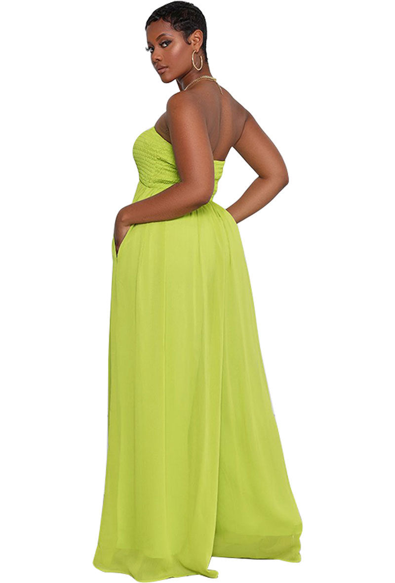 Women's Blue Wide Leg Leisure Chiffon High Pants