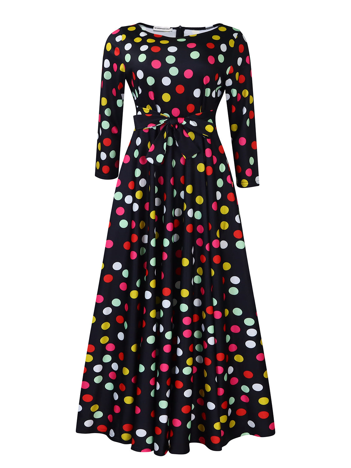 Fashion Temperament Printed Crew Neck Large Dresses